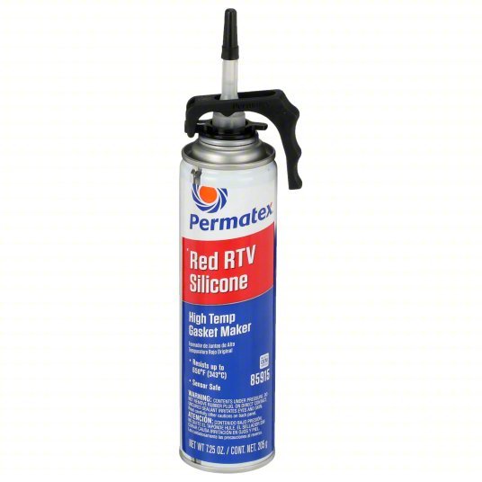 Permatex 85915 RTV Gasket Maker High-Temp Red RTV, 7.25 oz, Pressurized Can w Trigger, Red