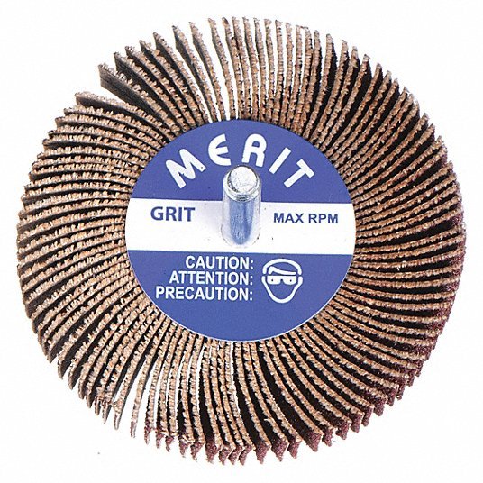 Merit 08834131509 Flap Wheel 1 in Dia x 1 in W, 1/4 in Straight-Shank, Aluminum Oxide, P60 Grit