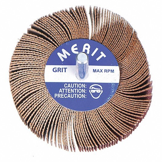 Norton 63642502582 Flap Wheel 1 in Dia x 1 in W, 1/4 in Straight-Shank, Aluminum Oxide, P120 Grit, R207