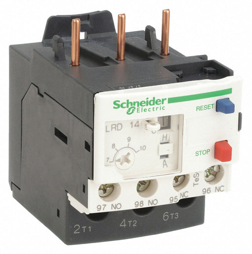 Schneider LRD14 Overload Relay, Thermal Protection, 3 Poles, 1NO/1NC, Phase Loss Sensitivity, 7 A – 10 A
