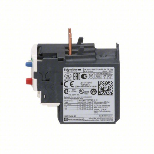 Schneider LRD08 Overload Relay Thermal Protection, 3 Poles, 2.5 A – 4 A