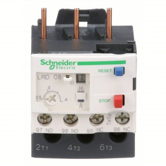 Schneider LRD08 Overload Relay Thermal Protection, 3 Poles, 2.5 A – 4 A