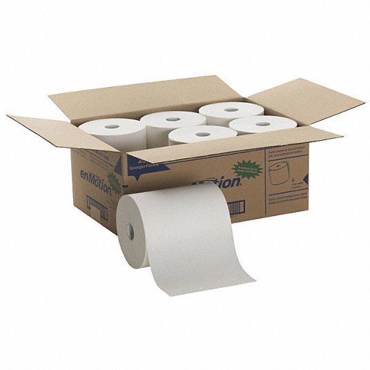Georgia-Pacific 89470 Paper Towel Roll White, 10 in Roll Wd, 800 ft Roll Lg, Continuous Sheet Lg, 6 PK
