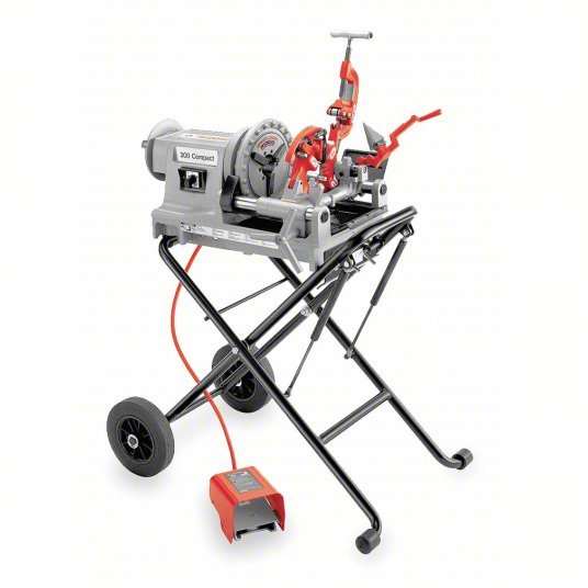 Ridgid 300 Compact Kit Portable Pipe Threading Machine, For 1/8 in to 2 in Pipe, 1/2 hp, Manual Chuck, 1 Speed