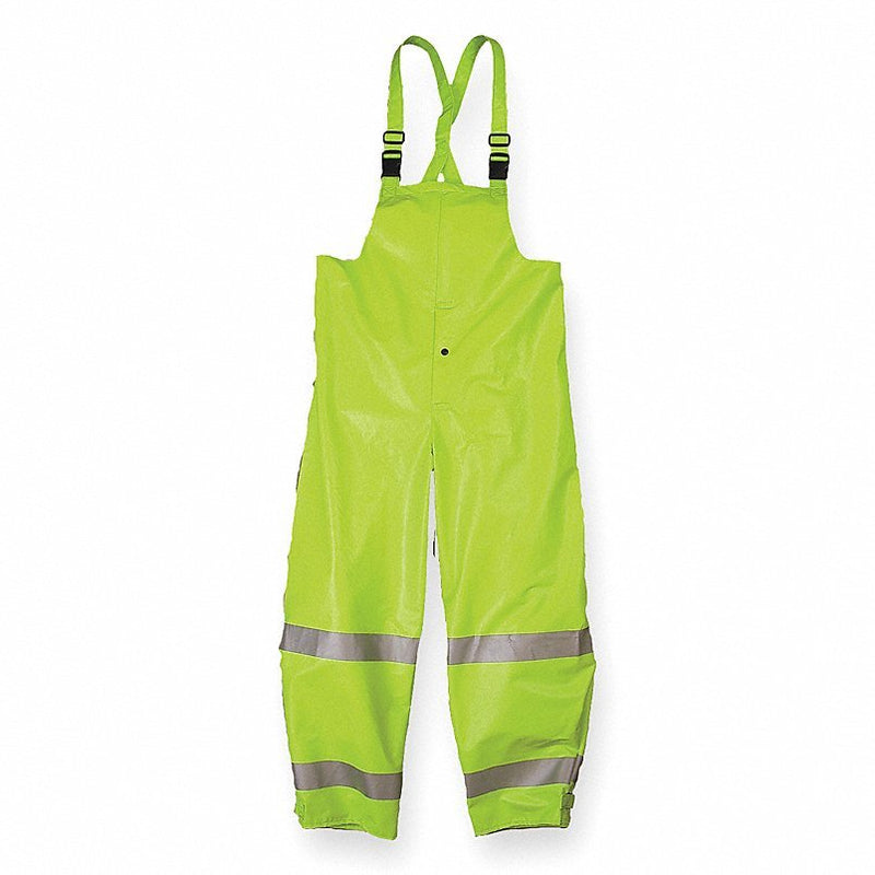 Nasco 1501TFYL Arc Flash Rain Bib Overall, Lime Yellow, L