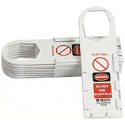 Brady SCAF-STH132 Tag Inspection, 3 1/2 in Wd, 11 3/4 in Ht, Black/Red on White, Rectangle, Plastic, English, 10 PK