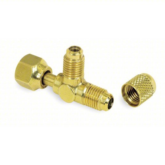 JB Industries A31851-G Access Valve Tee Access 1/4 in Male SAE, Line 1/4 in SAE Male, Swivel, 3 in Lg, 3 PK