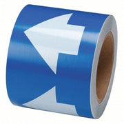 Brady 91289 Arrow Tape Blue, White, 4 in Wd, 90 ft Roll Lg