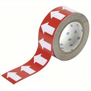 Brady 91288 Arrow Tape Red, White, 4 in Wd, 90 ft Roll Lg