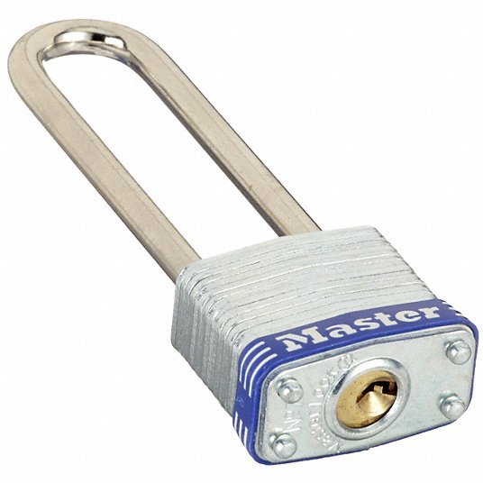 Master Lock 7KALJ-P316 Padlock 2 1/2 in Vertical Shackle Clearance, 1/2 in Horizontal Shackle Clearance, P316 Key, Steel