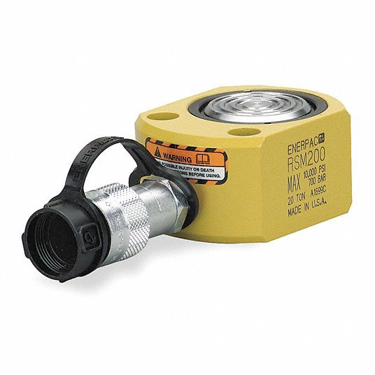 Enerpac RSM200 Hydraulic Ram Single Acting, 20 ton Nominal Capacity, 3/8 in Nominal Stroke Lg, Steel