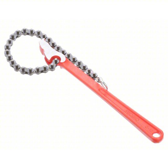 Ridgid C-12 Chain Wrench For 4 in Outside Dia, 15 3/4 in Chain Lg, 12 in Handle Lg, Alloy Steel, Steel