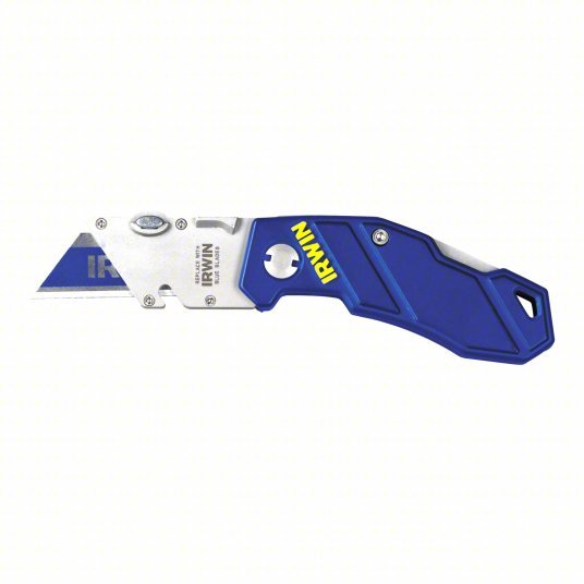 Irwin 2089100 Folding Utility Knife 4 in/5 3/4 in, Bi-Metal, Metal, 1 Blades Included, Includes Pocket Clip