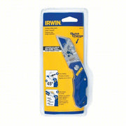 Irwin 2089100 Folding Utility Knife 4 in/5 3/4 in, Bi-Metal, Metal, 1 Blades Included, Includes Pocket Clip
