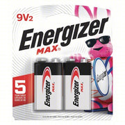 Energizer 522BP-2 Battery 9V, Premium, Alkaline, 9V DC, Max, 2 PK
