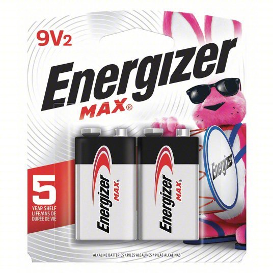 Energizer 522BP-2 Battery 9V, Premium, Alkaline, 9V DC, Max, 2 PK