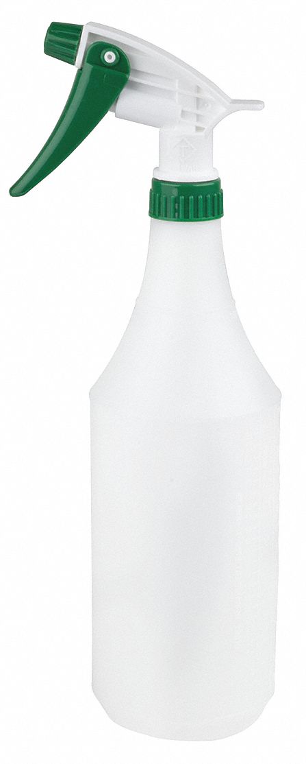 Approved Vendor 130296 Trigger Spray Bottle, 32 oz Container Capacity, Mist/Stream, White, Green, 3 PK