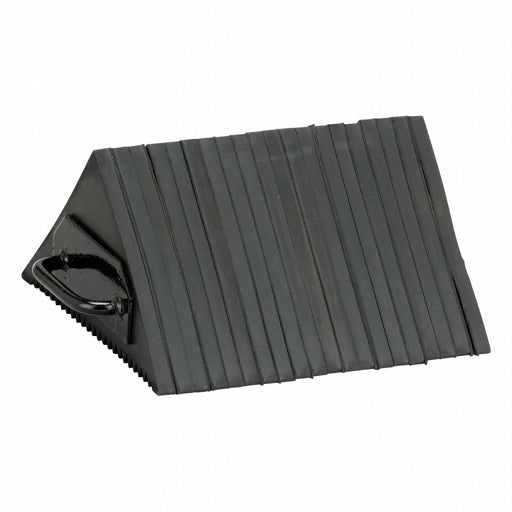 Approved Vendor 3KR79 Wheel Chock, Rubber, 10 in Overall Lg, 10 1/2 in Overall Wd, 5 1/2 in Overall Ht, 1 Chocks, Black