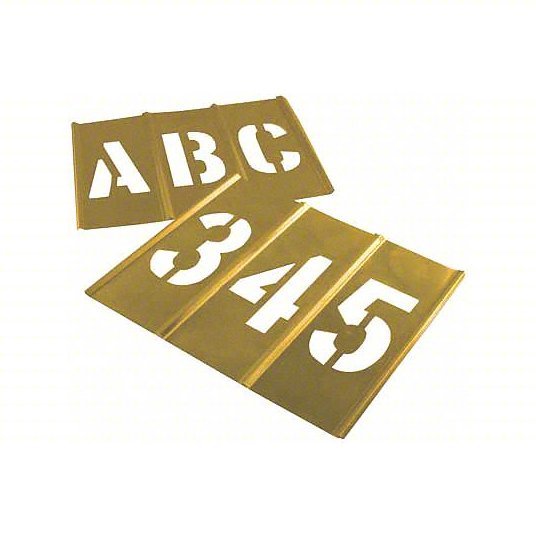 C.H Hanson 10156 Stencil Kit 6 in Character Ht, Brass, Interlocking