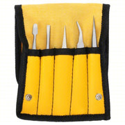 Aven 18473 Tweezer Set Stainless Steel, Flat/Point, Curved/Straight Tip