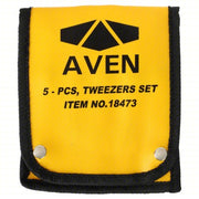 Aven 18473 Tweezer Set Stainless Steel, Flat/Point, Curved/Straight Tip