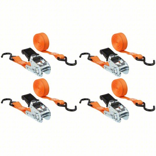 Keeper 05505 Tie Down Strap Ratchet, S-Hook, Gen Purpose, 1 in Wd, 400 lb WLL, Orange, 14 ft Lg, 4 PK