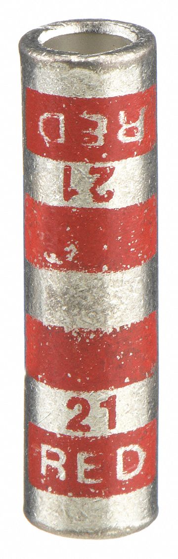 Thomas & Betts 54504 Open Barrel Splice, 8 AWG Wire Size, Red Code, 1 in, Copper Barrel, 21 Die