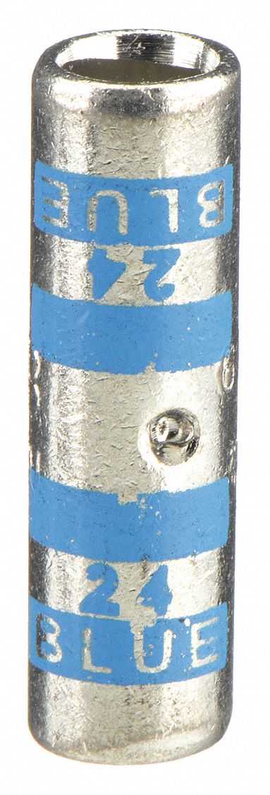 Thomas & Betts 54505 Open Barrel Splice, 6 AWG Wire Size, Blue Code, 1 in, Copper Barrel, 24 Die