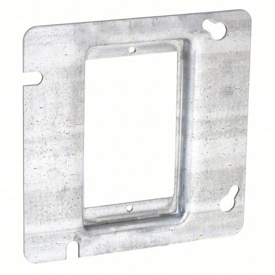 Raco 837 Plaster Ring Galvanized Zinc, Silver, 4-11/16 in One Gang Box, 1 Gangs, 1/2 in Raised Ht