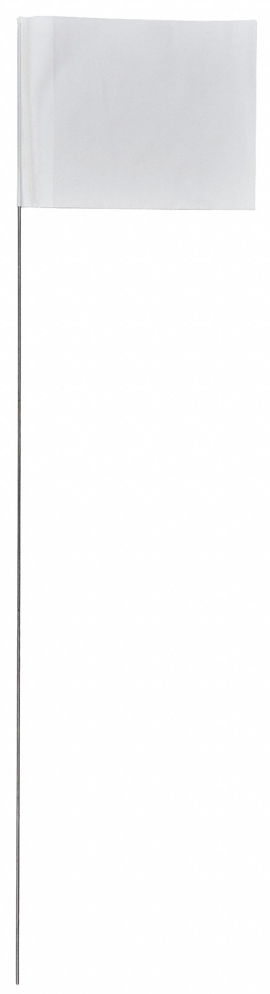 Presco 2336W-200 Marking Flag, 2 1/2 in x 3 1/2 in, 36 in Staff Ht, White, Blank, Solid, 100 PK