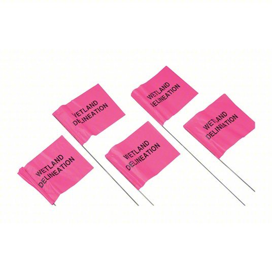Presco 4521PGBK381-200 Marking Flag 4 in x 5 in, Fluorescent Pink, 100 PK