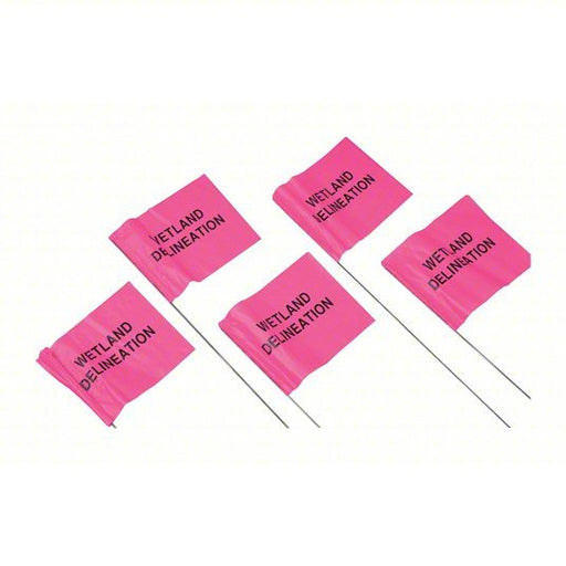 Presco 4521PGBK381-200 Marking Flag 4 in x 5 in, Fluorescent Pink, 100 PK