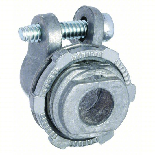 Redwood RW3LV68 Straight Connector Squeeze Clamp Style Zinc, 3/4 in Trade Size, NPT, Non Insulated