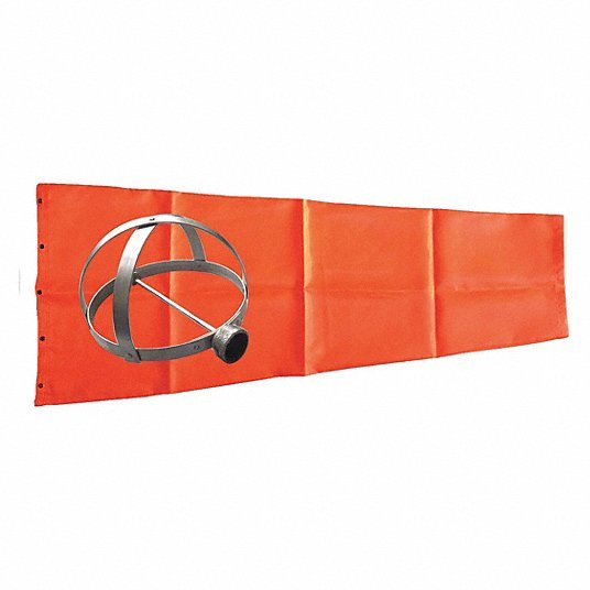 Redwood RW3LWE5 Windsock Kit Nylon, 48 in Lg, 18 in Throat Dia, Orange, Windsock with Mounting Hardware