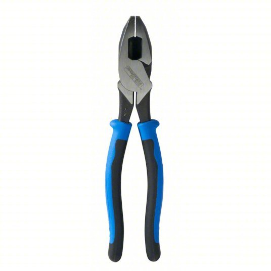 Klein J2000-9NE Linemans Plier Flat, 9 1/2 in Overall Lg, 1 5/8 in Jaw Lg, 1 1/4 in Jaw Wd, 5/8 in Jaw Thick, Steel