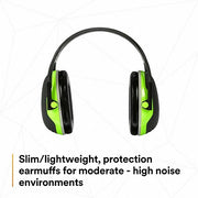 3M Peltor X4A Over-the-Head Earmuff, Passive, 27 dB NRR, Dielectric, Electrically Insulated