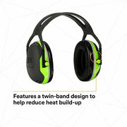 3M Peltor X4A Over-the-Head Earmuff, Passive, 27 dB NRR, Dielectric, Electrically Insulated