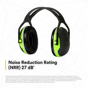 3M Peltor X4A Over-the-Head Earmuff, Passive, 27 dB NRR, Dielectric, Electrically Insulated