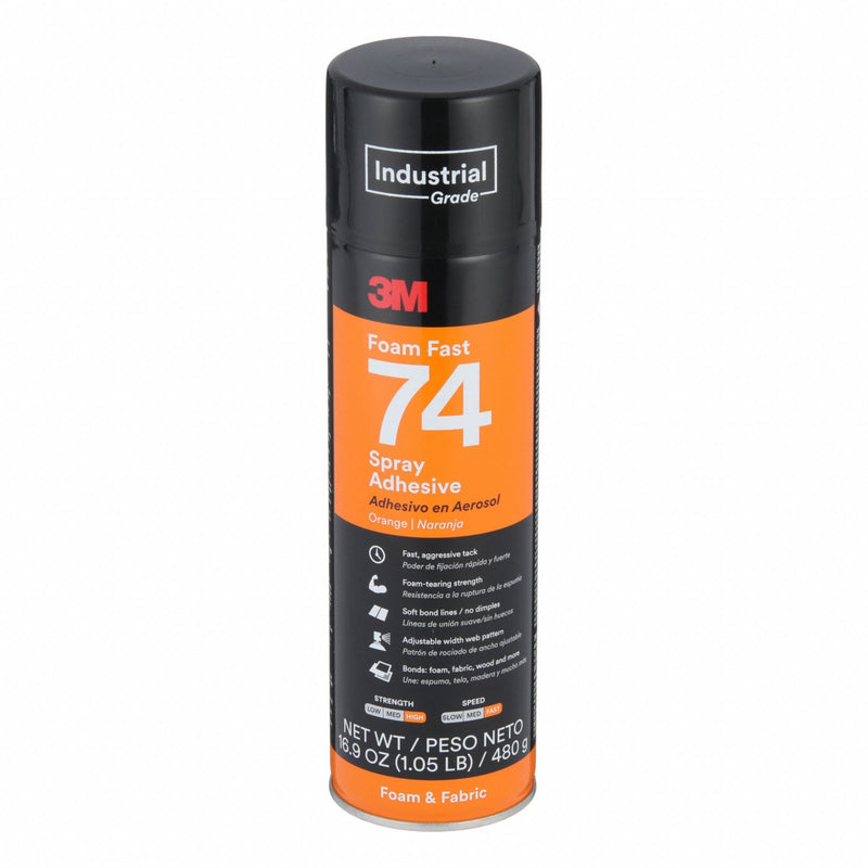 3M Foam Fast 74 Spray Adhesive 24 fl oz Aerosol Can Orange