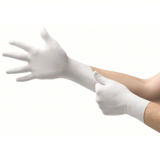 Microflex TQ-601-S Exam Gloves, Nitrile, Powder Free, White, S, 100 PK