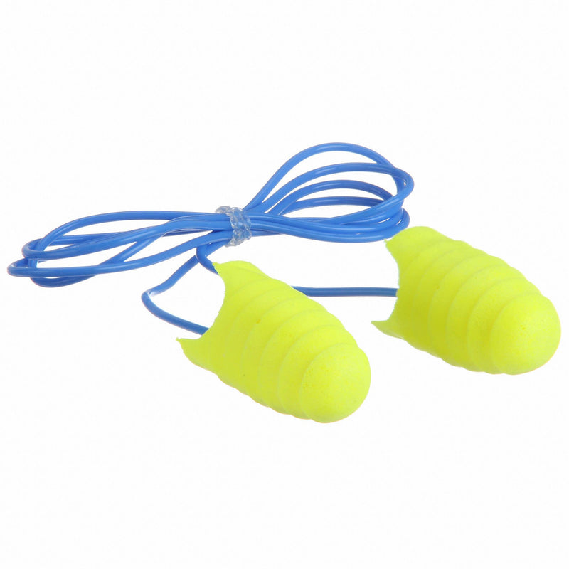 3M 312-6001 Ear Plugs, Bullet, 31 dB NRR, Gen Purpose, Corded, Disposable, Roll-Down, L Earplug Size, 200 PK