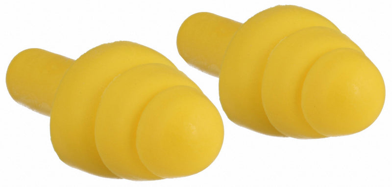 3M 340-4003 Ear Plugs, Flanged, 25 dB NRR, Gen Purpose, Uncorded, Reusable, Push-In, M Earplug Size, 100 PK