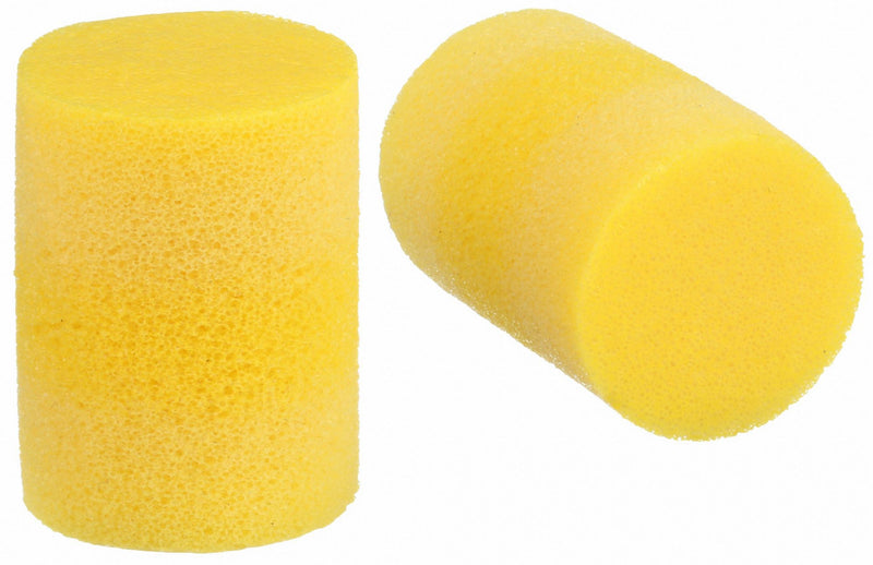 3M 312-1201 Ear Plugs, Cylinder, 29 dB NRR, Gen Purpose, Uncorded, Disposable, Roll-Down, Yellow, 200 PK