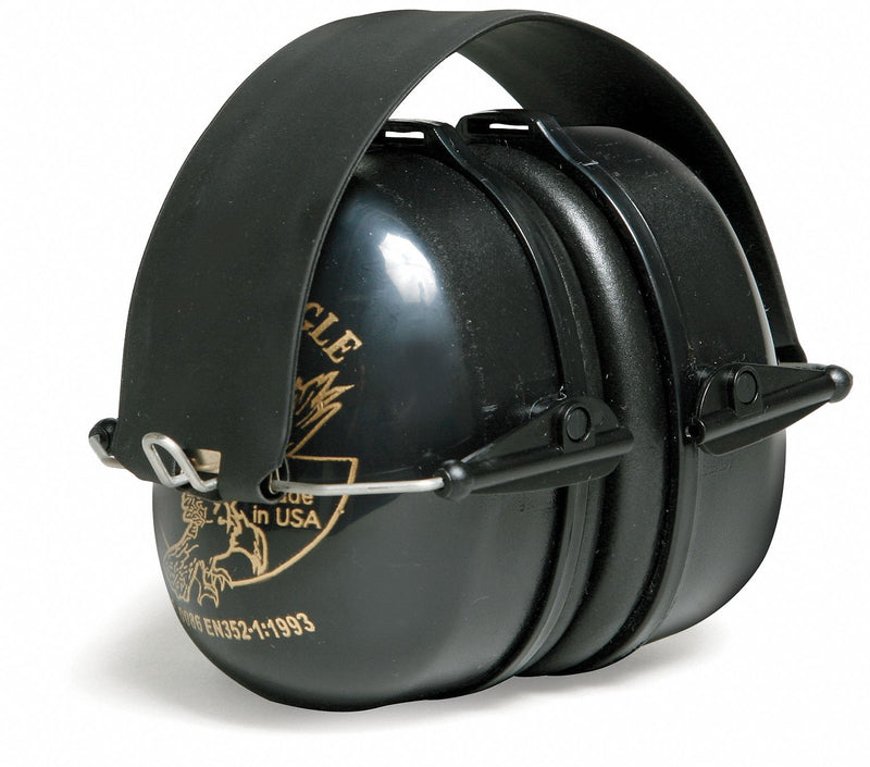 Tasco 100-02953 Golden Eagle Earmuffs, Over-the-Head, 27 dB NRR, Passive, Foldable, PVC, Black