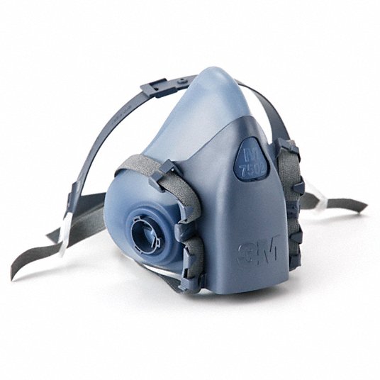 3M 7502 Half Mask Respirator 7500 Series, 0 Cartridges Included, Silicone, M Mask Size