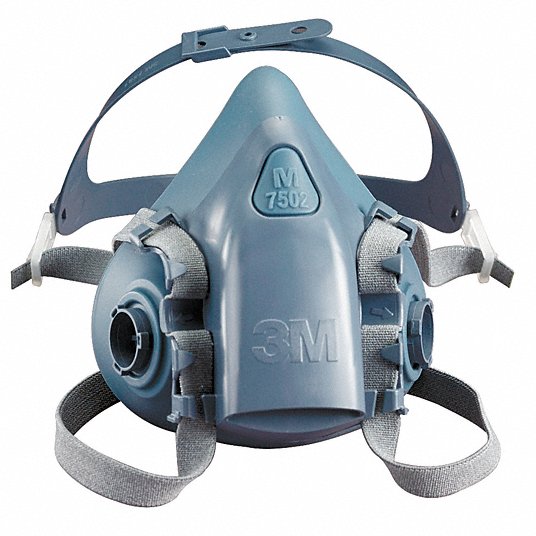 3M 7502 Half Mask Respirator 7500 Series, 0 Cartridges Included, Silicone, M Mask Size