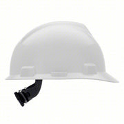 MSA 475358 Hard Hat White, No Graphics, Ratchet (4-Point), Polyethylene, Side-Slots