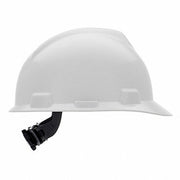 MSA C217091 Hard Hat: White, No Graphics, Ratchet (4-Point), Ratchet, Polyethylene, Side-Slots, Solid