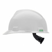 MSA C217091 Hard Hat: White, No Graphics, Ratchet (4-Point), Ratchet, Polyethylene, Side-Slots, Solid