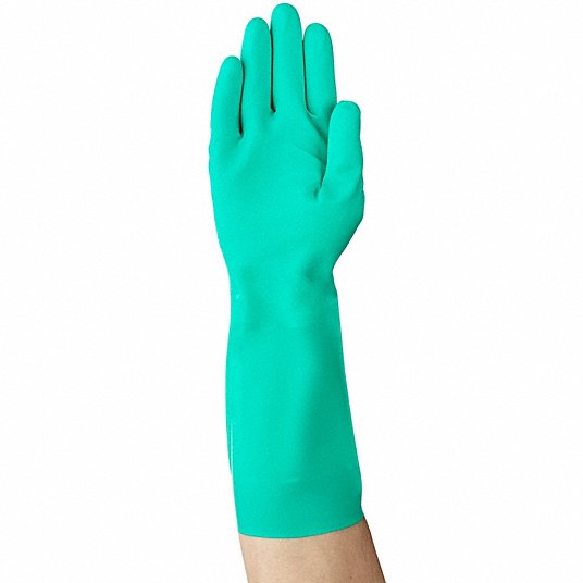 Ansell 37-175 Chemical-Resistant Gloves AlphaTec(R) Solvex, 9 Glove Size, High Tactility, 1 PR PK12